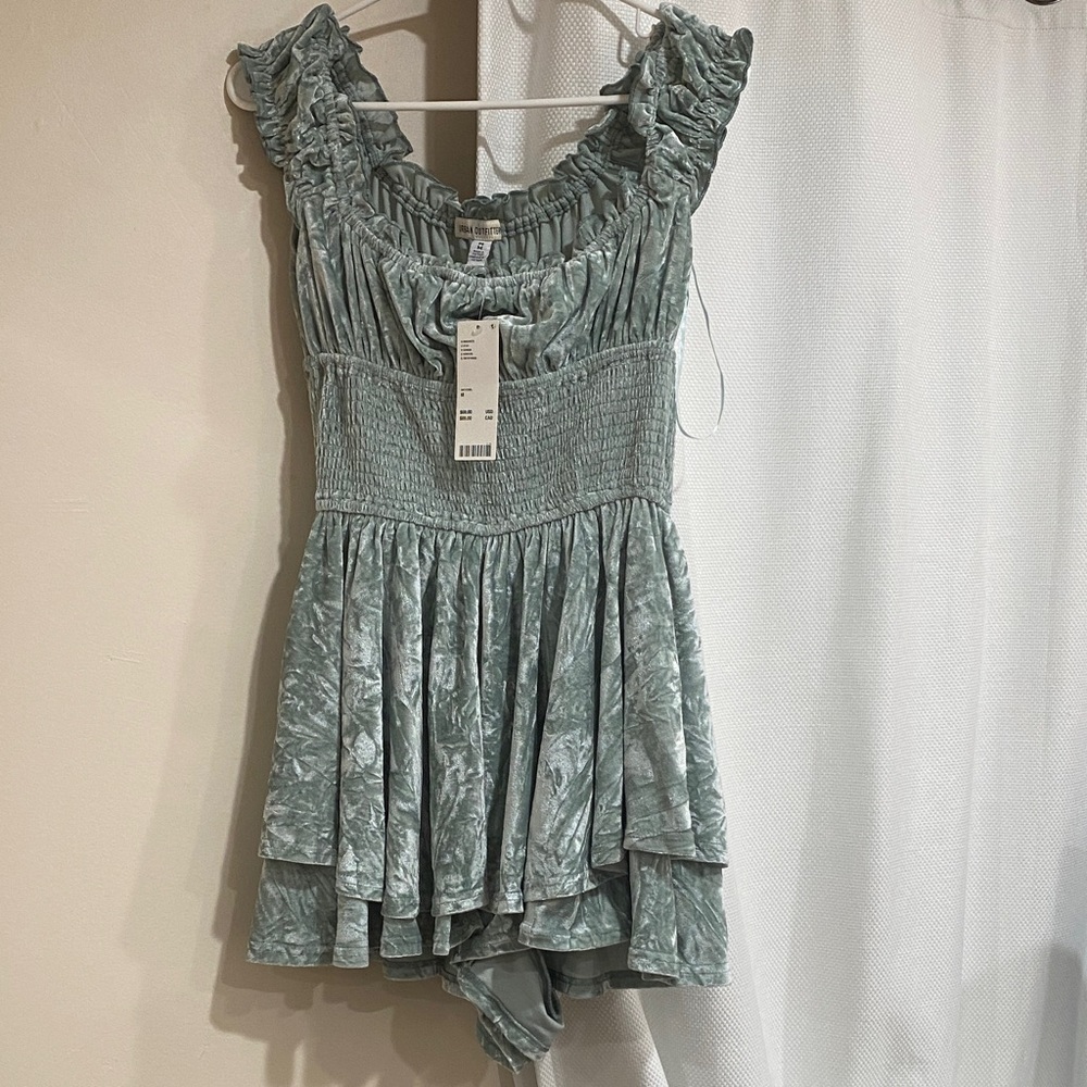 New Urban Outfitters light blue dress velvet M
